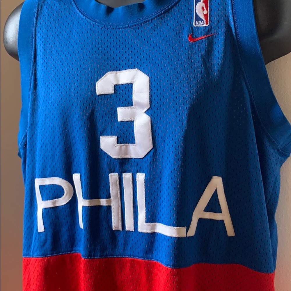 Allen Iverson Blue and Red Sixers jersey